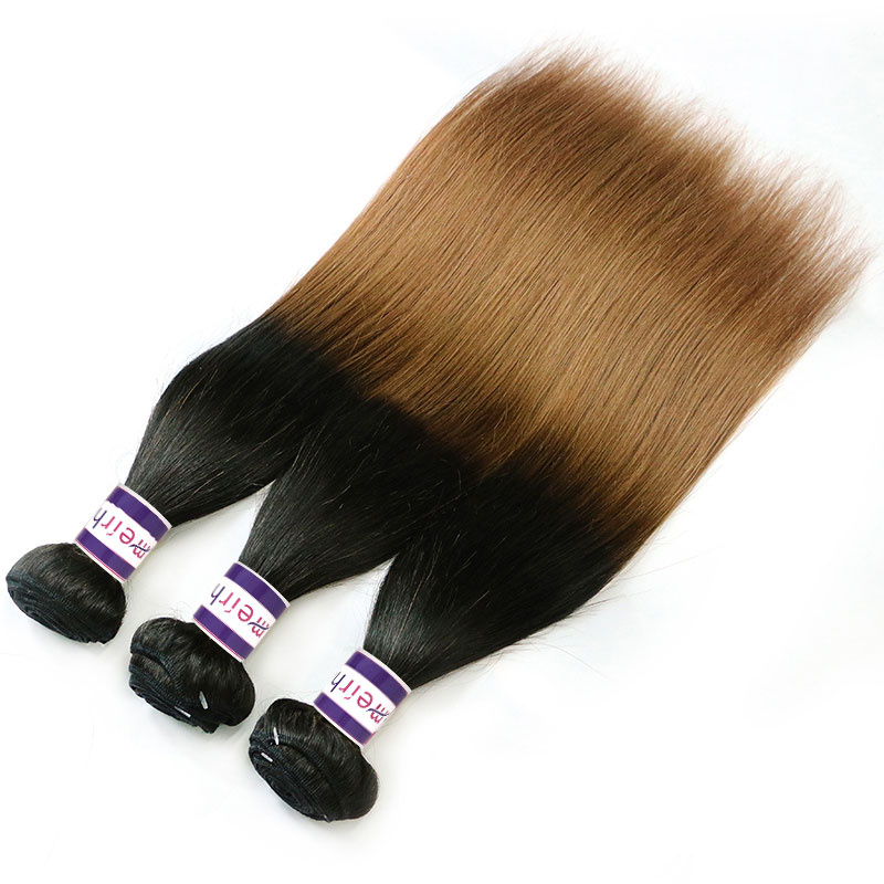 ombre hair straight brazilian dark brown ombre 1B/30 Color